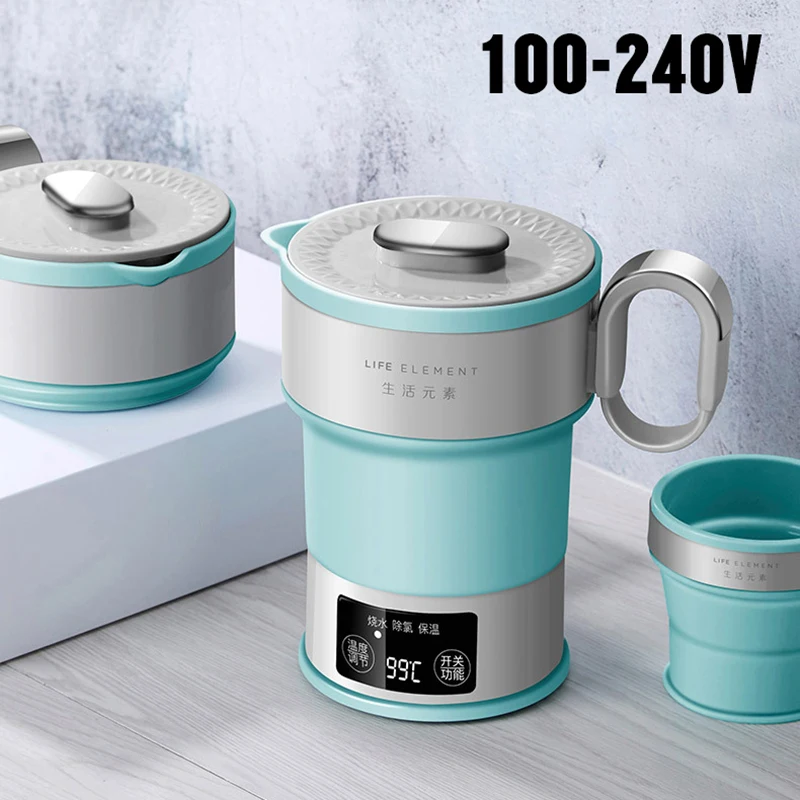 

100-240V Folding Electric Kettle 0.6L Multifunctional Travel Kettle Smart Portable Boiling Water Kettle Home Insulation Kettle