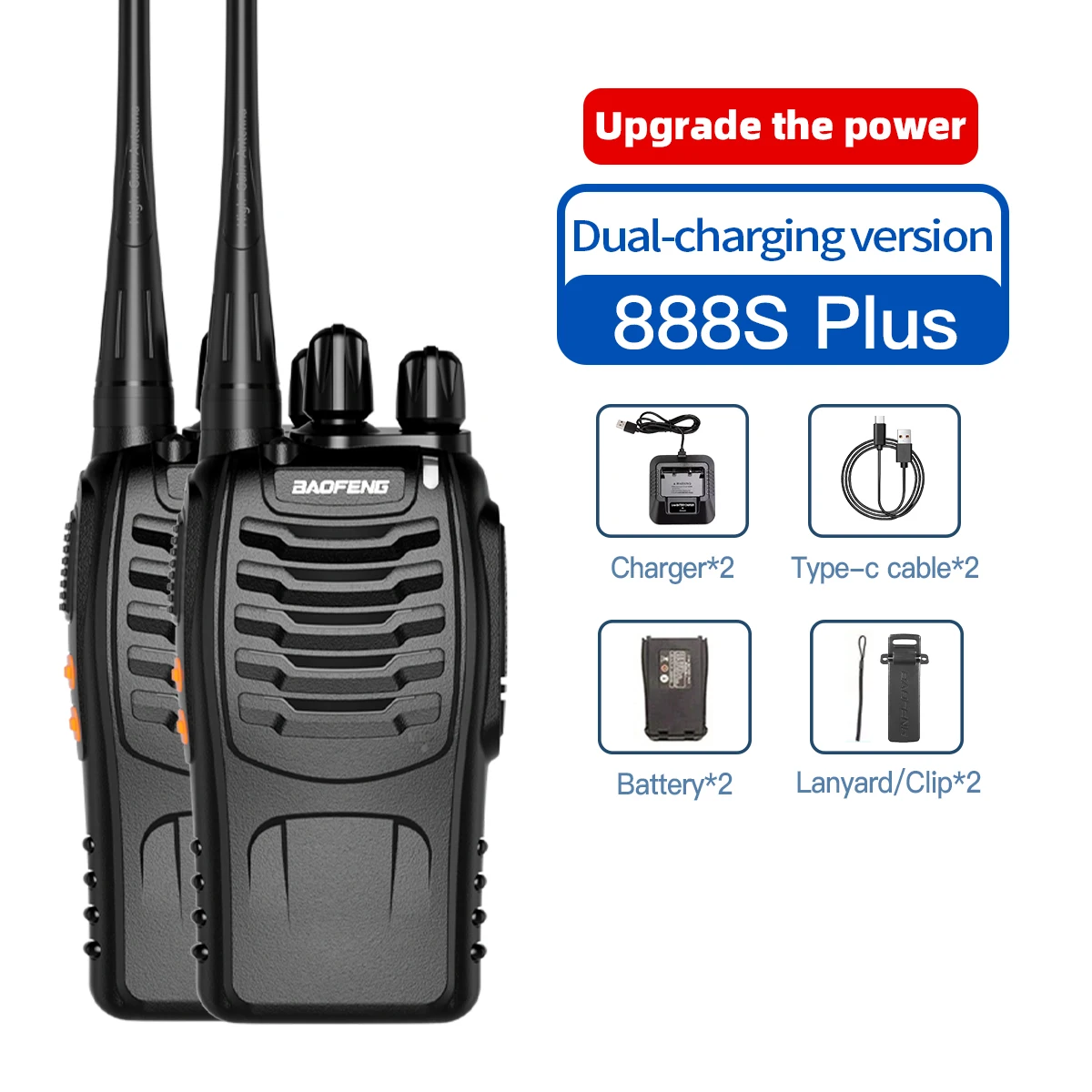 2PCS Baofeng BF-888S plus Originele Handheld walkie-talkie 3-5km Lange Afstand Standby Uhf 400-470Mhz draagbare draadloze Ham CB radio - afbeelding 1