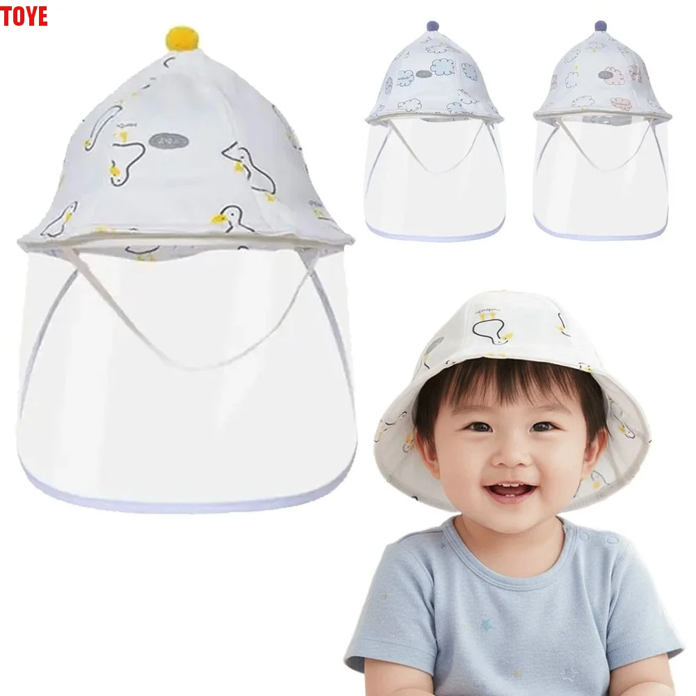 

Anti-Droplet Baby Fisherman Cap Cotton Breathable Fabric Newborn Protective Hat Sun Protection Duck/Cloud Pattern