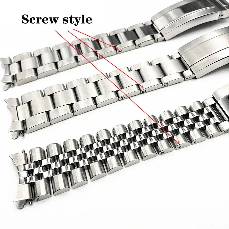 Cinturini per orologi Bracciale stile ostrica in argento acciaio inossidabile 904 Cinturino da 19 mm per SEIKO 5 (SNXS73 75 77 79 80 81 SNFF05 SNXG47) J1/K1