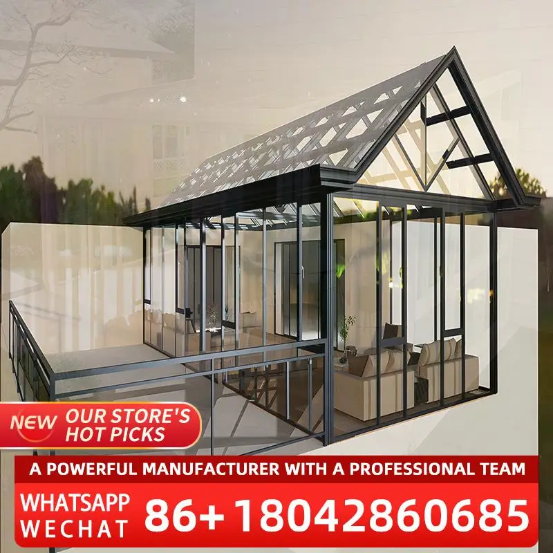 

Hot Sales Prefabricated Modern Insulating Green House Sunroom Tempered Glass Aluminum Sunroom for US UK Sale Home Garden Terrace