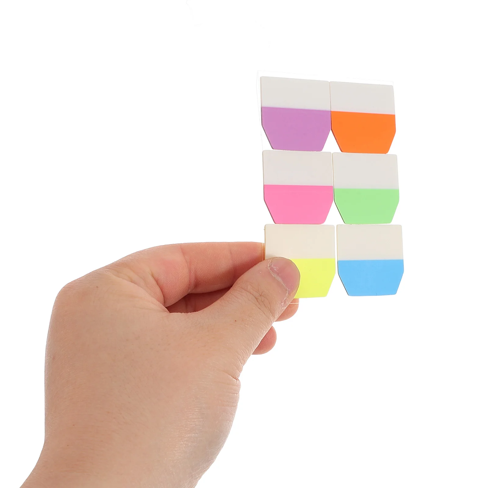 600pcs Colorful Sticky Multicolor Notebooks Self-Adhesive Page Markers Fluorescent Transparent Base Reusable Divider Book Tabs