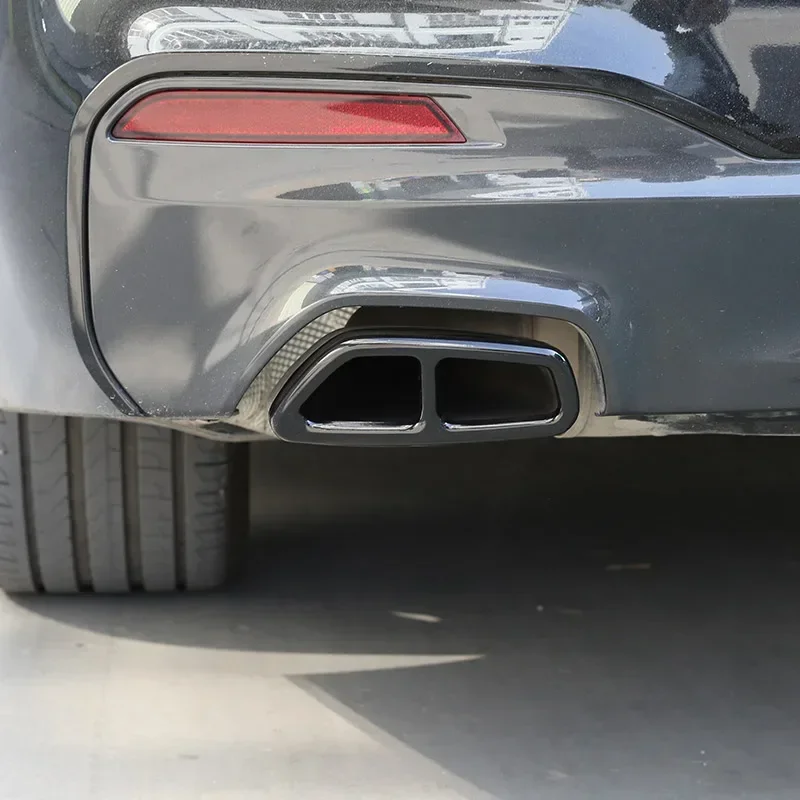 

YK For BMW 5 Series 6 Series GT G30 G38 G32 2018-21 stainless Car Tail Throat Exhaust Pipe Decoration Cover Sticker Accessories