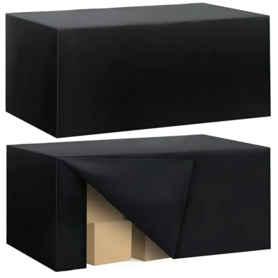 

2 Pack Black Water Resistant Polyester Fitted Tablecloth for 8 Foot Rectangle Tables 96 x 30 Inch Suitable for Wedding Parties