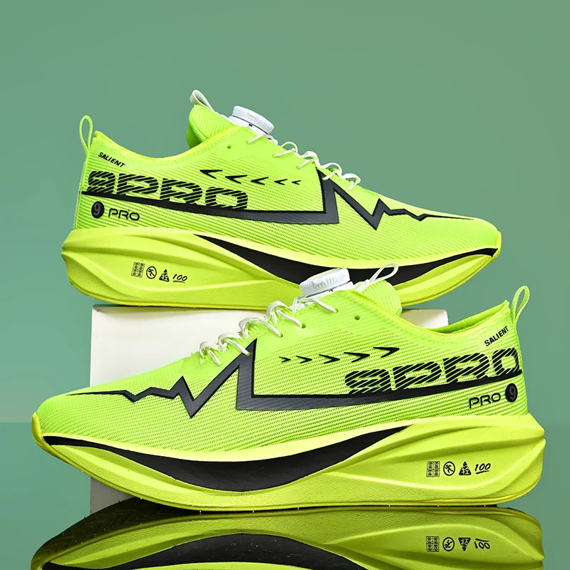 Herren-Laufschuhe mit drehbarer Schnalle, atmungsaktiv, für Damen, sportliche Turnschuhe, rutschfest, Stoßdämpfung, Marathon, Joggen, Training, Sport