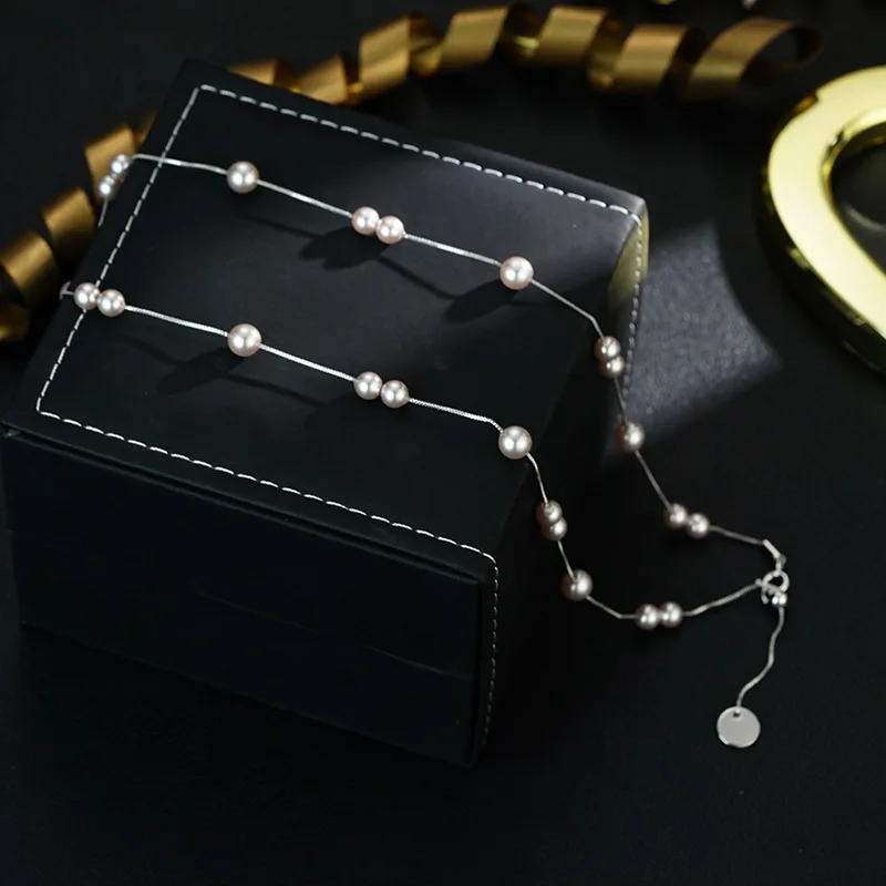 New Manta rose beaded collarbone chain simple temperament light luxury fashion necklace