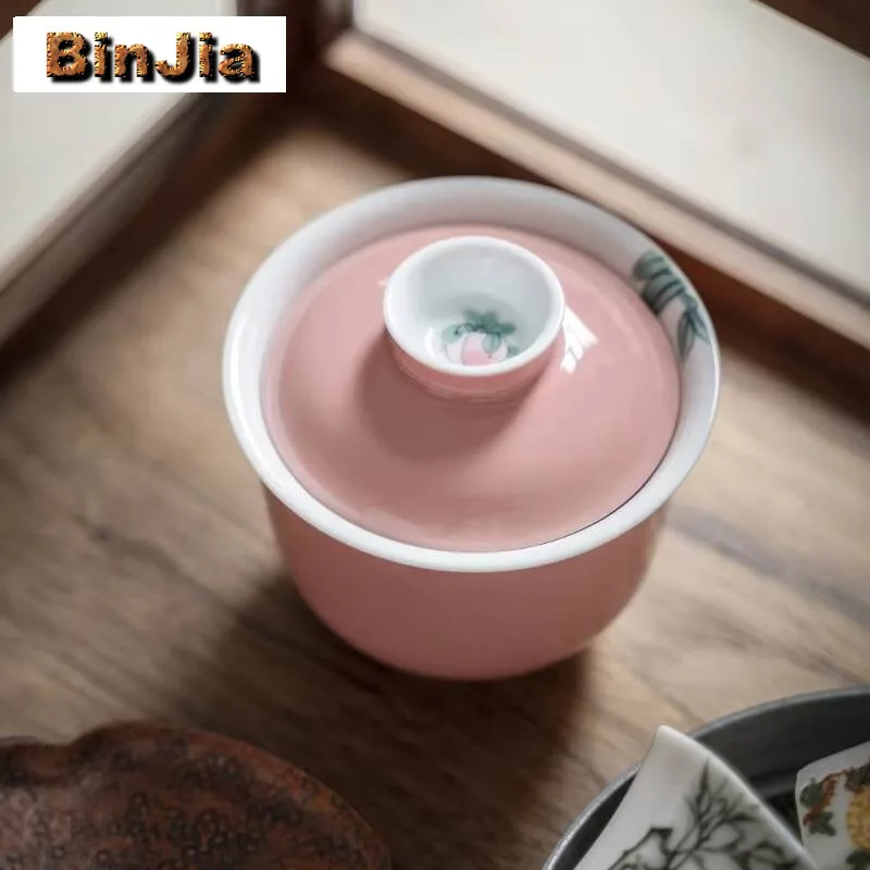 110Ml Hand-Painted Bamboo Art Gaiwan Creative Blue And White Tea Tureen Making Cover Bowl Ceremony Equipment Collection