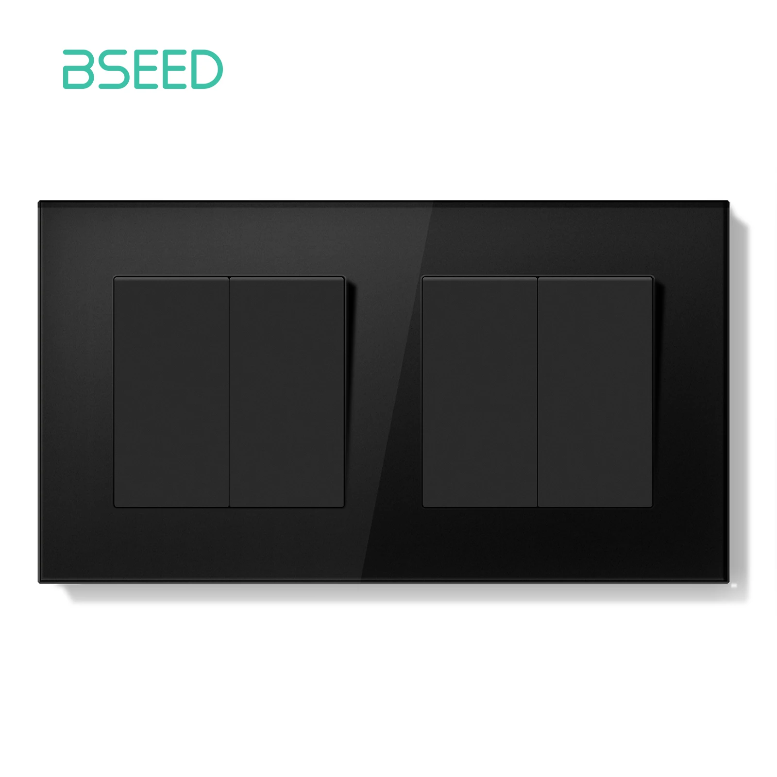 BSEED E-serie mechanische knopschakelaar 1/2Gang 1-weg dubbele lichtschakelaar Drievoudige tuimelschakelaar Glazen paneelschakelaar Aan Uit 250V - afbeelding 1