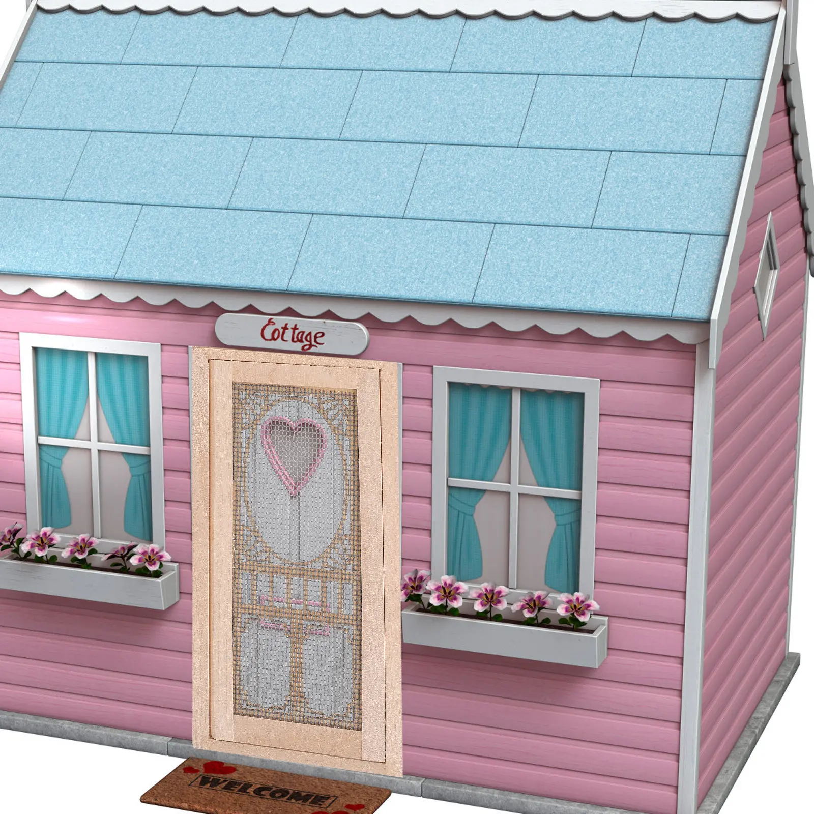 

Mini Hollow Wooden Door for Mini House Decor Small Scale DIY Room Divider Panel Realistic Simulation Wood Craft Accessory