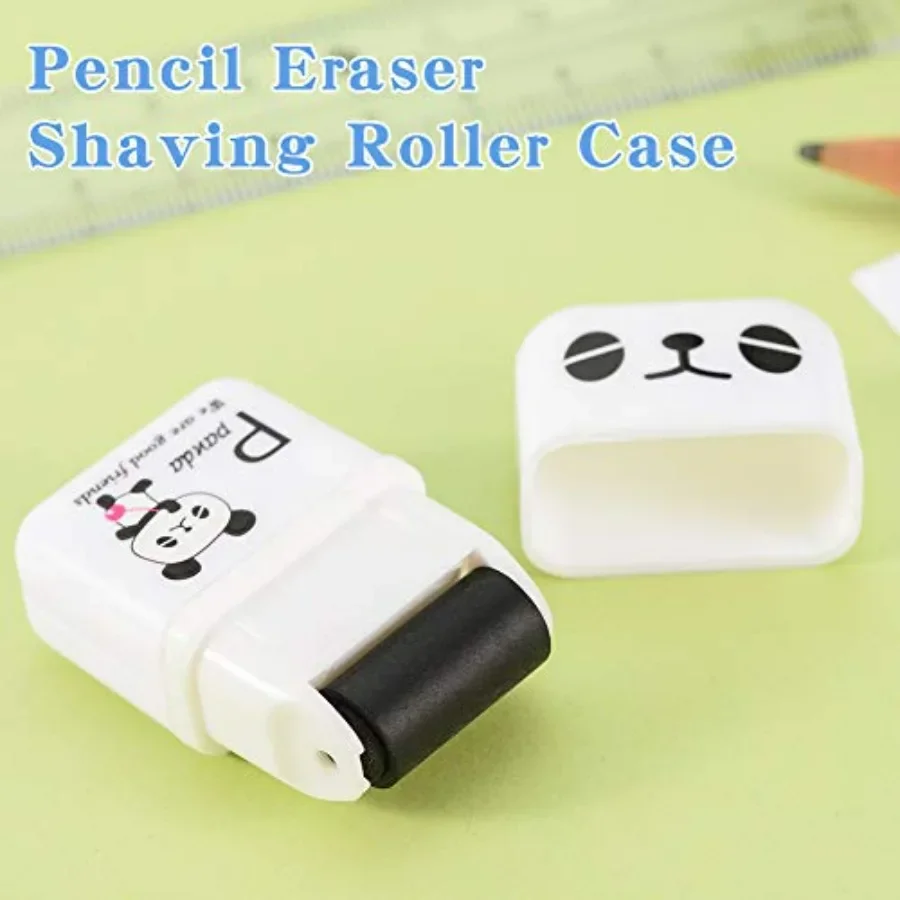 Набор из 12 милых ластиков для карандашей с роликом для очистки и футляром для бритья, идеально подходящих для школьных принадлежностей, офисных сувениров для вечеринок, подарков