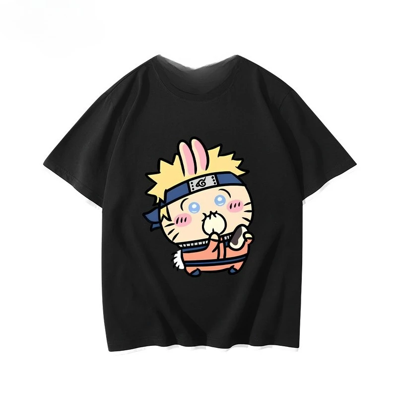 Chiikawa Niedliches Cartoon-Grafik-T-Shirt, Sommer Unisex Lässiges, lockeres Kurzarm-Oberteil im Anime-Stil für den Alltag – Detail 15