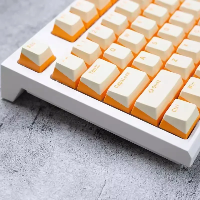 Height  Dual Color Milky Yellow Opaque 64/68/75/87/104 Key Mechanical Keyboard Keycap Satellite Axis