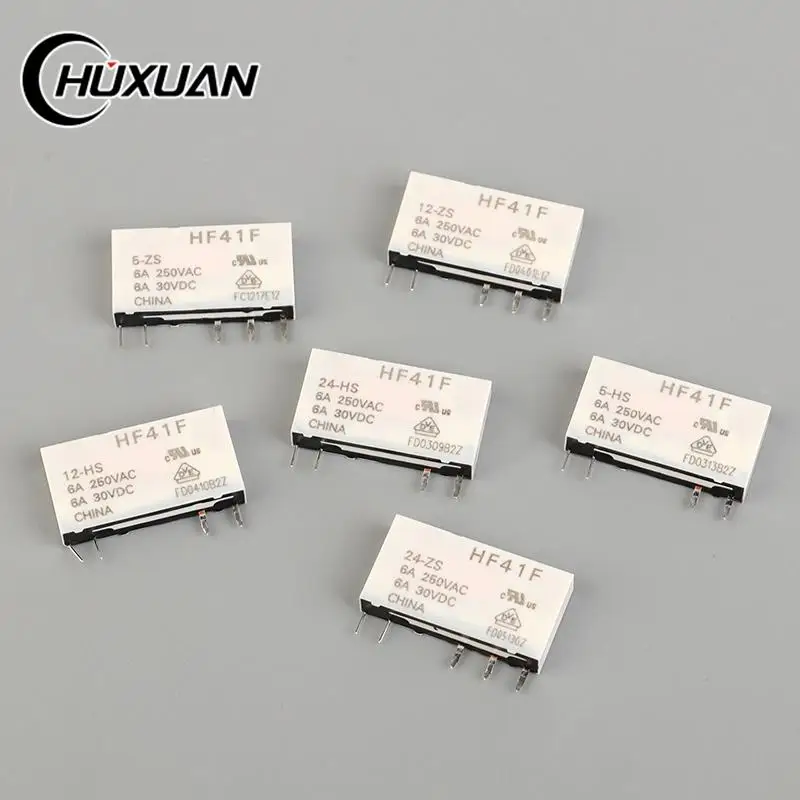 HF41F-24-ZS HF41F-12-ZS HF41F-5-ZS HF41F-5-HS HF41F-12-HS HF41F-24-HS Industrial Relay Subminiature Power Relay 41F HF41F