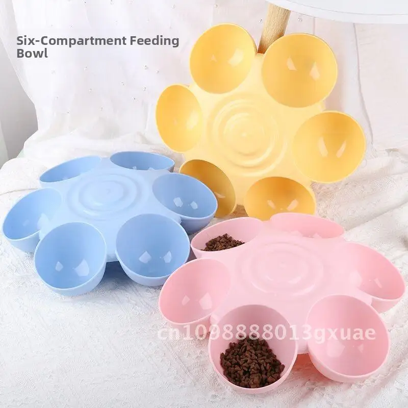 

Pet Supplies Six Grid Petal Pet Bowl Multi Pet Split Food Cat Bowl Drinking Water Feeding Cat Bowl