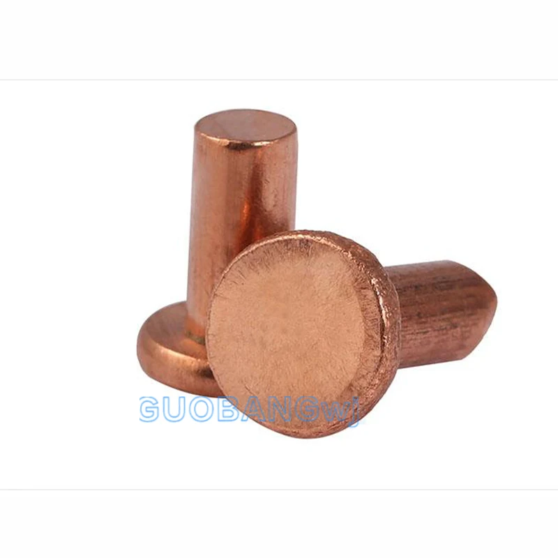 مسامير صلبة نحاسية M8، مسامير محرك المطرقة ذات الرأس المسطح، موصلة ومضادة للصدأ للأجهزة، نافذة الباب، قوة عالية متينة