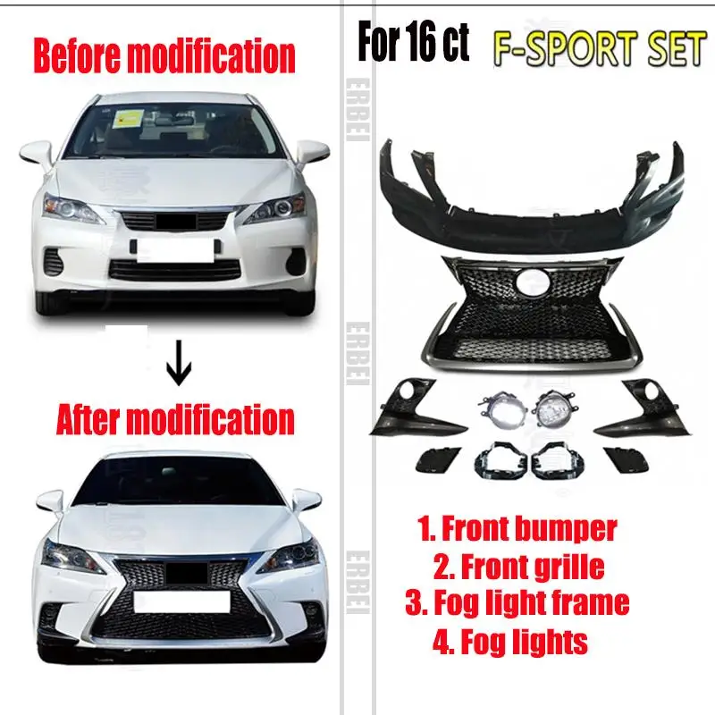 Applicable to 11-21 Lexus CT200H surrounded by F Zhongnet CT200 modified front and rear bumper surround