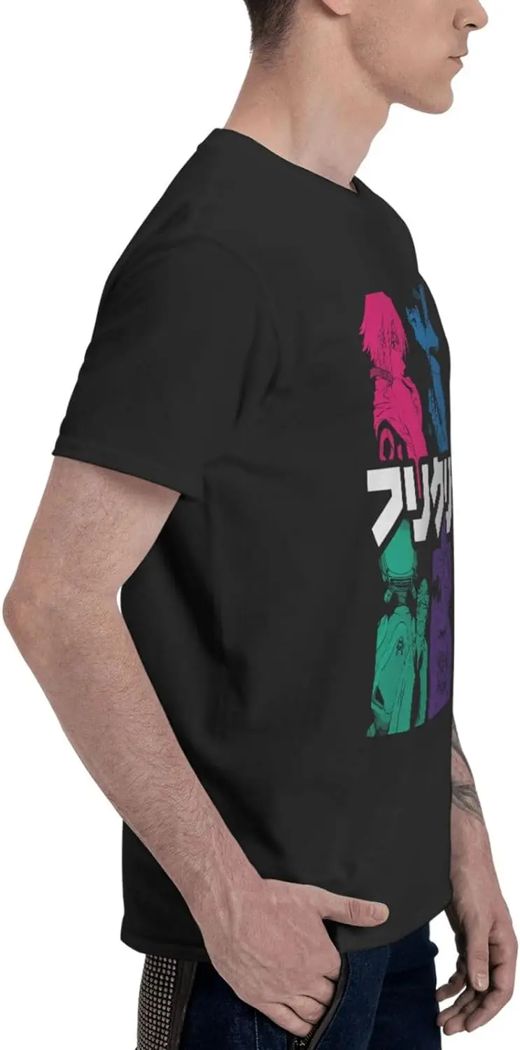 FLCL Anime T Shirts Mens Summer Casual Fashion Loose Cotton Crew Neck Short Sleeves Shirt Sports T Shirt