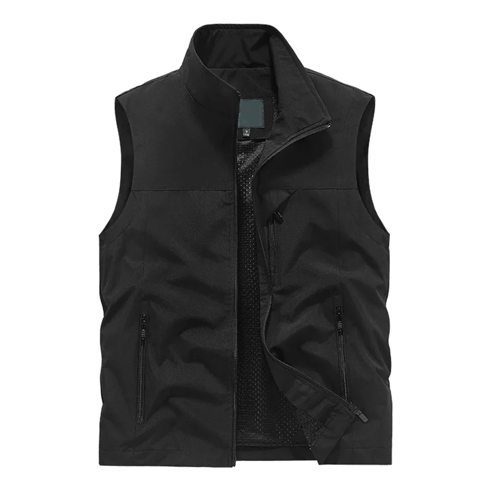 

New Mens Spring Summer Breathable Soft Mesh Lining Vests Workwear Camping Sleeveless Jacket Pocket Outdoor Male Camisole Jacket