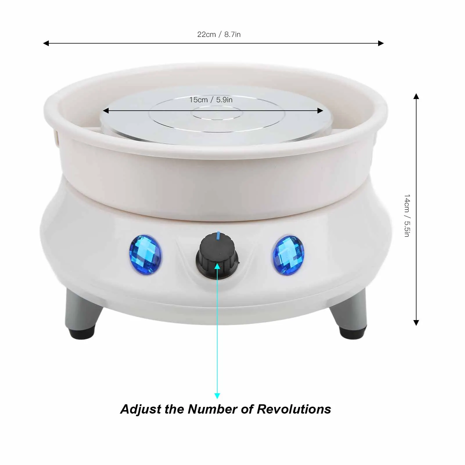 Electric Pottery Wheel Humanized Design Compact Structure 200 RPM Mini Pottery Wheel for Pottery DIY Shop 100-240V