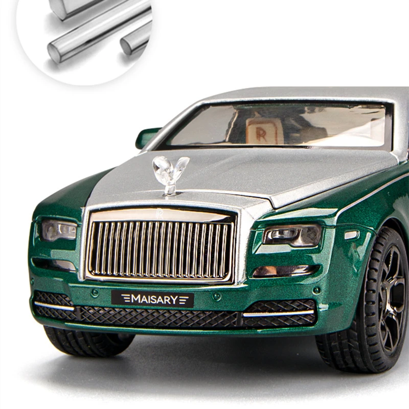 1/22 Rolls Royce Wraith Alloy Car Model Diecasts Metal Toy Luxy Car Model Collection Simulation Sound and Light Childrens Gifts