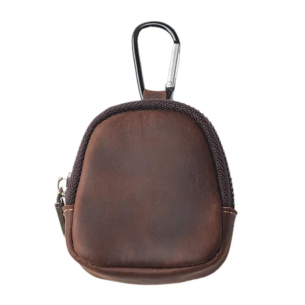 Mini PU lederen portemonnee met karabijnhaak Retro portemonnee sleutelhanger Oortelefoon opbergtas Draagbare lippenstiftzakje met riemclip - afbeelding 1
