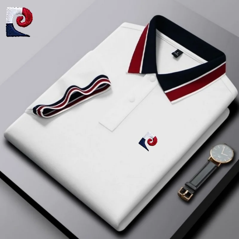New Summer Men's Short Sleeve Polo Shirt Trendy Fashion Casual Sweat Absorbing Breathable