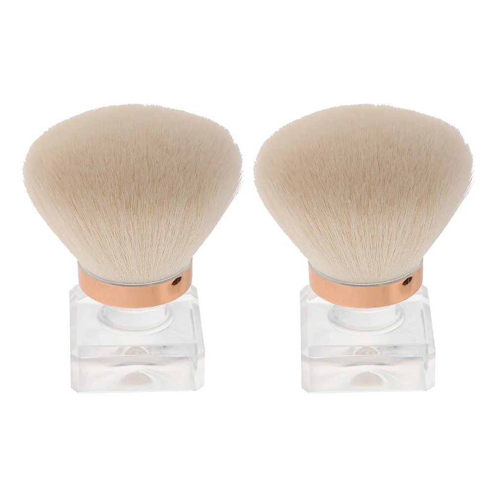 

2Pcs Mushroom Head Makeup Brush Soft Bristle Powder Brush for Loose Powder Foundation Blush Blusher Nail Dust Cleaner