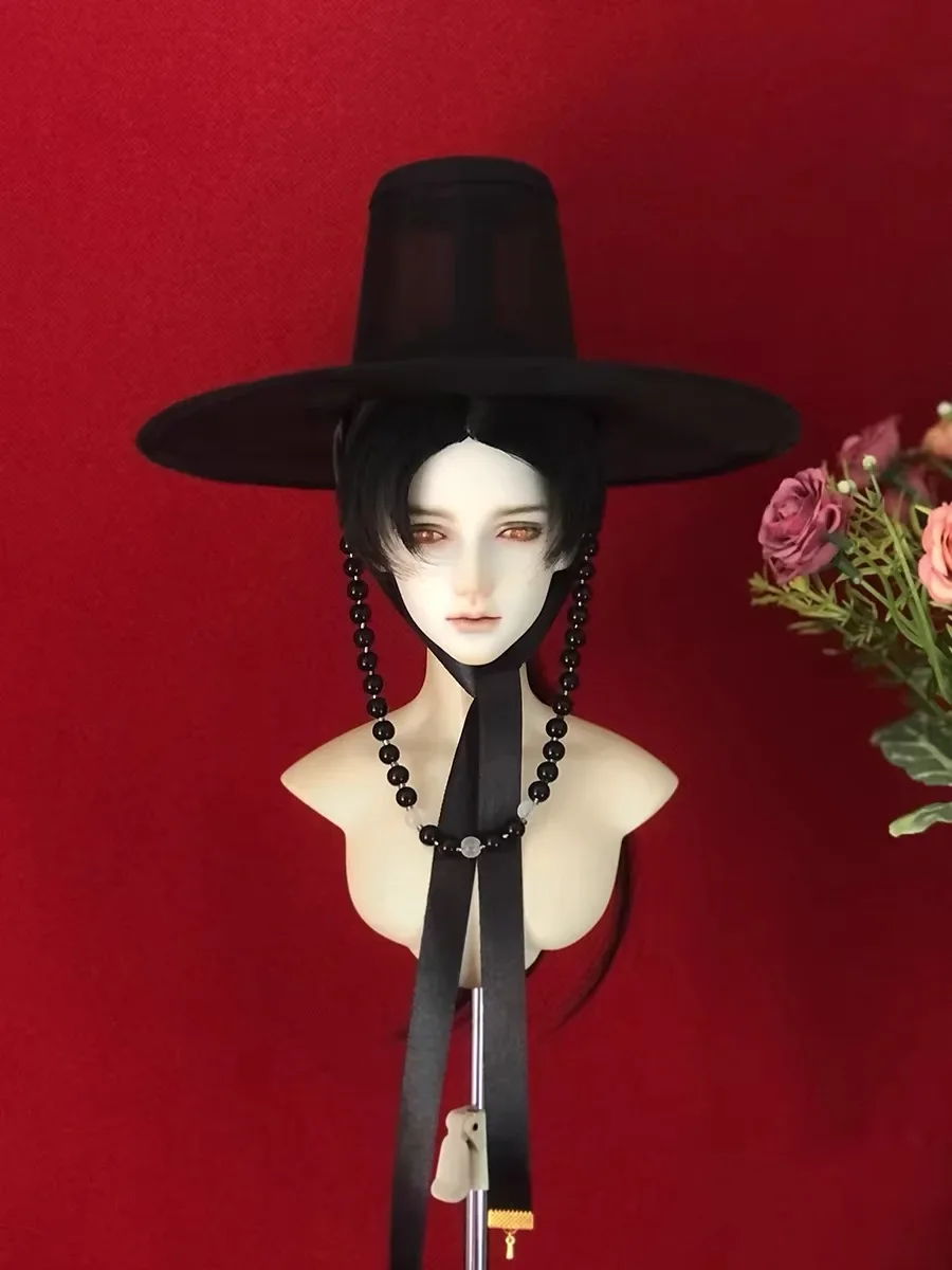 Free Shipping North Korean Or Korea Uncle Ancient Black Big Hat ,1/3 BJD Doll Ming Dynasty Hat Props 1 Piece