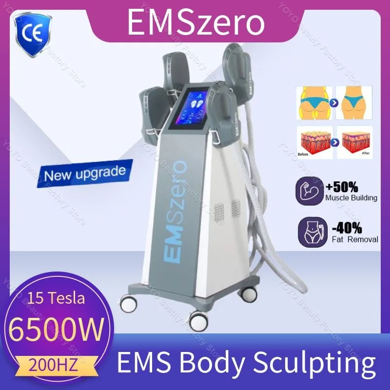 EMSzero 6500W RF Ems Slimming muscle Body Sculpting 15 Tesla 200Hz Electromagnetic Fat Burn Muscle Stimulator Machine for home