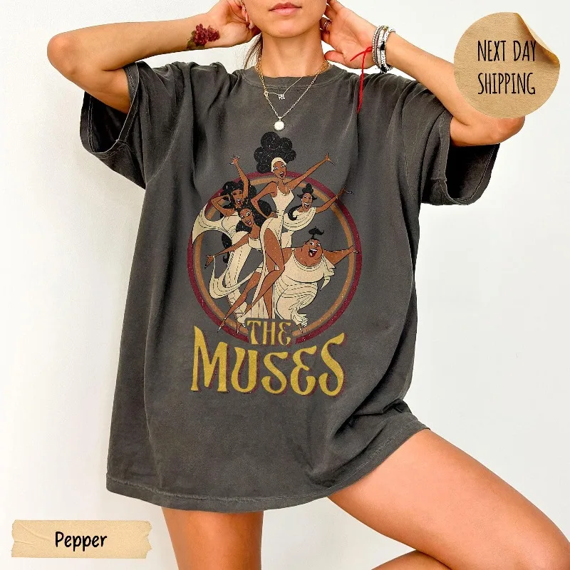 ديزني هرقل 1997 قميص المرأة القطن الخالص تي شيرت الصيف جديد Y2K الرجال والنساء المتضخم زوجين الزي