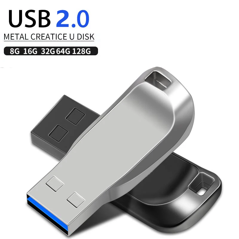 Unidad Flash USB 2,0 de Metal, Pendrive de 128GB, 64GB, 32GB, 16GB, 8GB, alta velocidad, 64GB, 2,0 GB, 2,0 GB, novedad, envío gratis