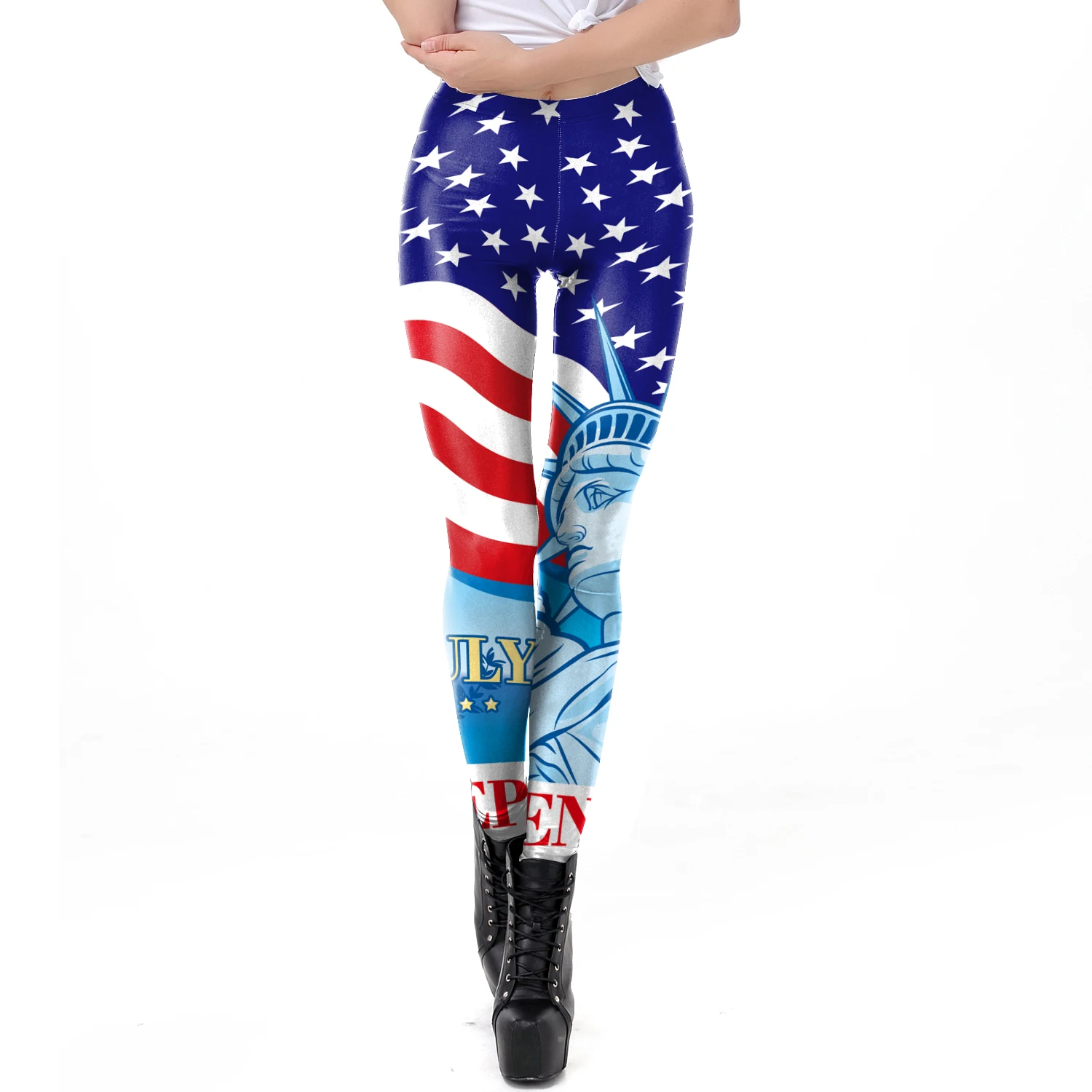 [You\'re My Secret] New Trend Women Legging High Waist Tights Sexy Pants Fitness Legins American Flag Skull 3D Print Legging