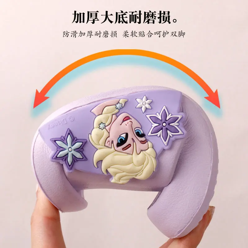 Pantofole Disney per bambini ragazze Frozen elsa Princess Cute Cartoon antiscivolo suola morbida EVA pantofole leggere