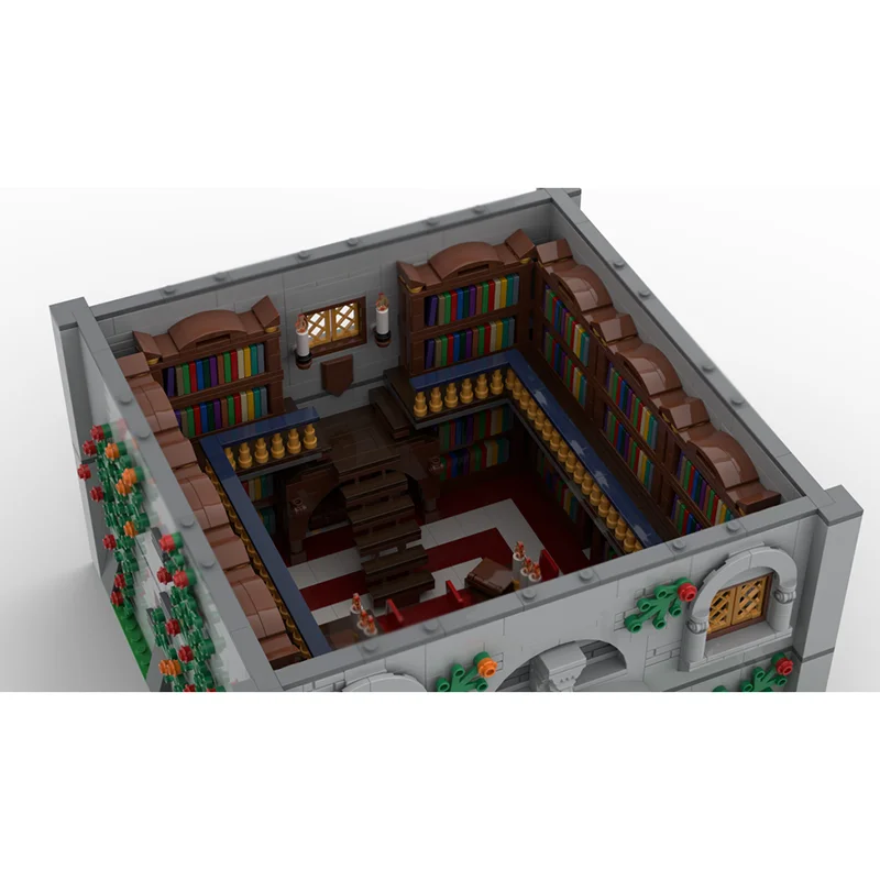Mittelalterliche Burg Moc Bausteine Die Königsbibliothek Modellbau Technologie Modulare Blöcke Geschenk Weihnachten Spielzeug DIY Montage