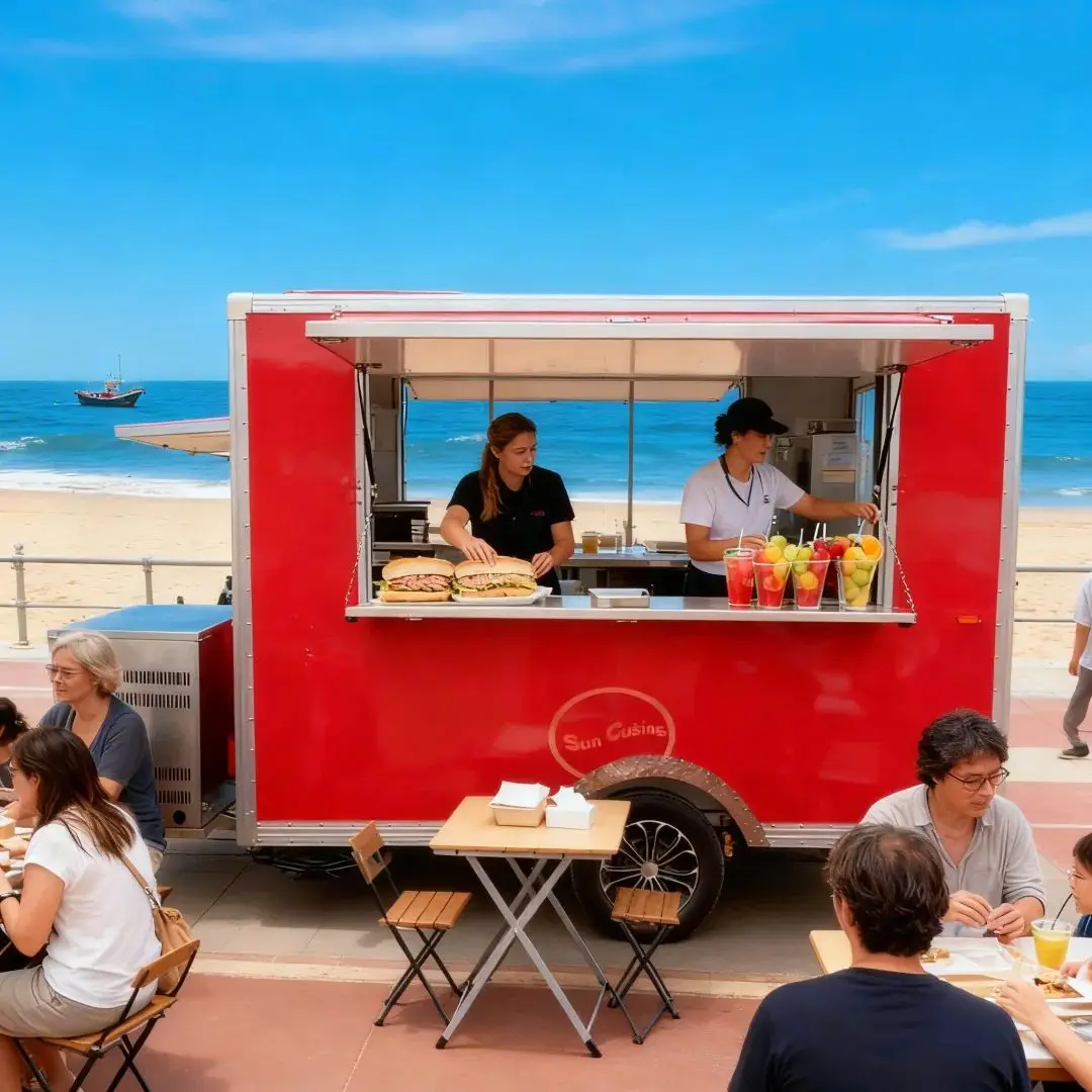 

Spacious Portable Heavy-Duty Food Trailer High-Quality Market Storage Transport Trolley for Outdoor Vending Ingredients