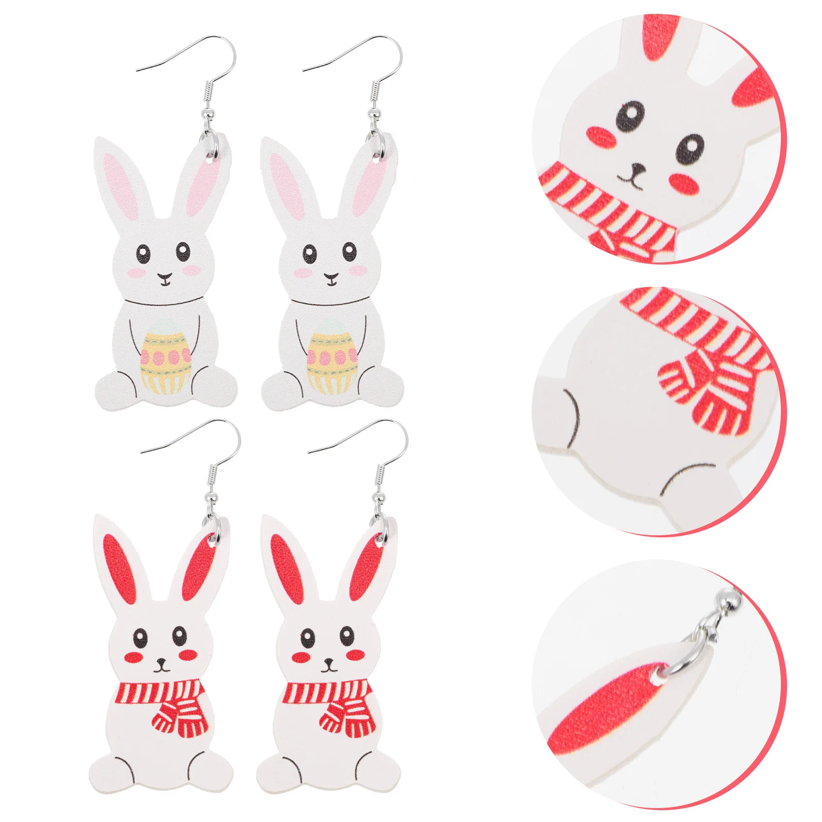 

2Pairs Rabbit Ear Earrings Bunny Shaped Drop Delicate Easter Jewelry Festival Fashion Accessory Bunny Earring Rabbit Ear Drop
