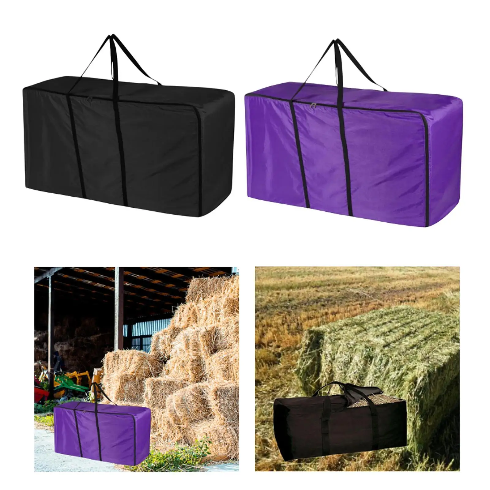 حقيبة تخزين Hay Bale Livestock Hay Bale Bag قابلة لإعادة الاستخدام ومحمولة ومقاومة للماء وكبيرة #3