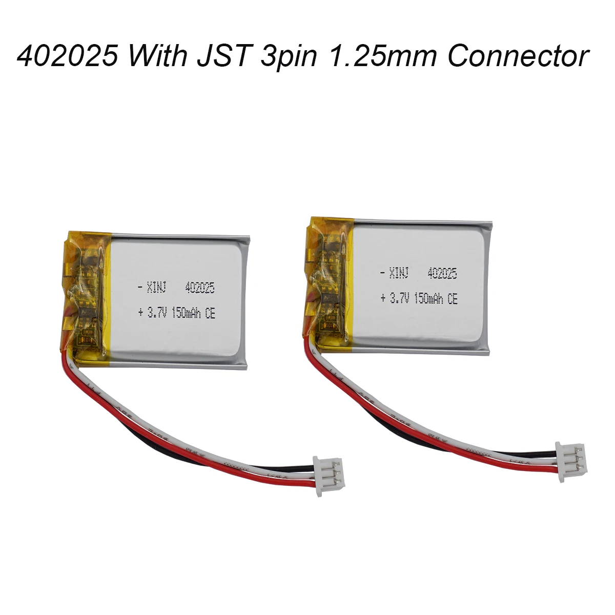 2pcs 3.7V 150mAh 0.55Wh Li Lithium Battery 402025 NTC 3-Wires 042025 JST 3pin 1.25 For Bluetooth Smart Connect Hearing Aids