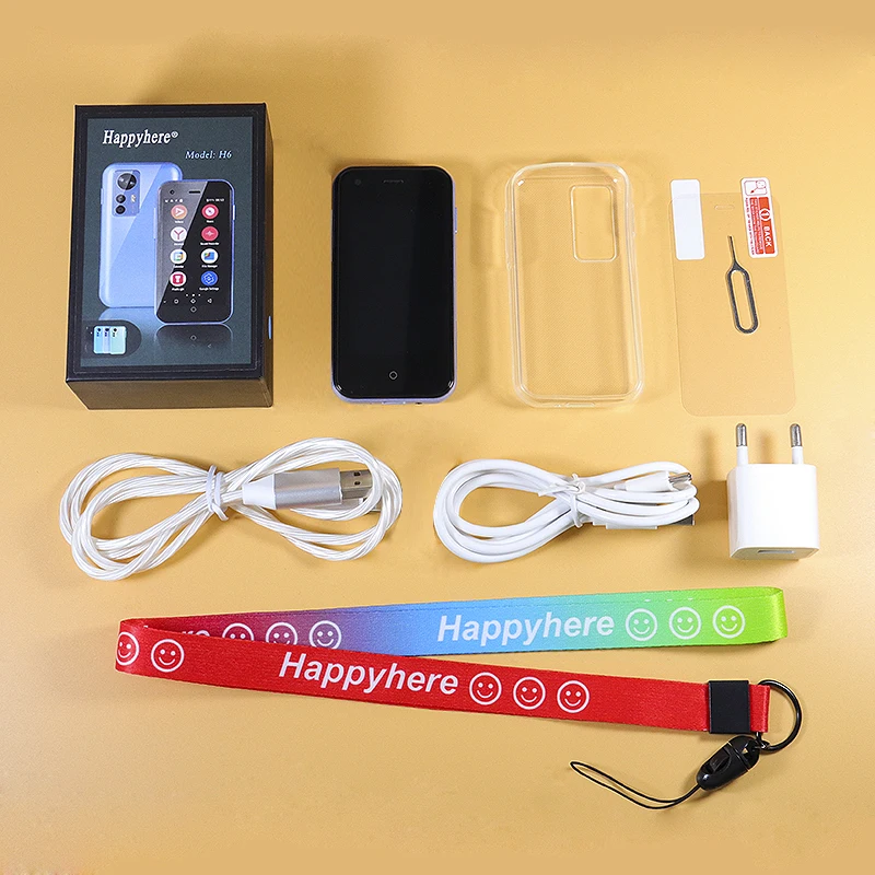 Happyhere H6 미니 스마트폰, 듀얼 카메라, 듀얼 SIM, 1000mAh, 3G WCDMA, 2.5 인치 소형 휴대폰, 1GB RAM, 8GB ROM