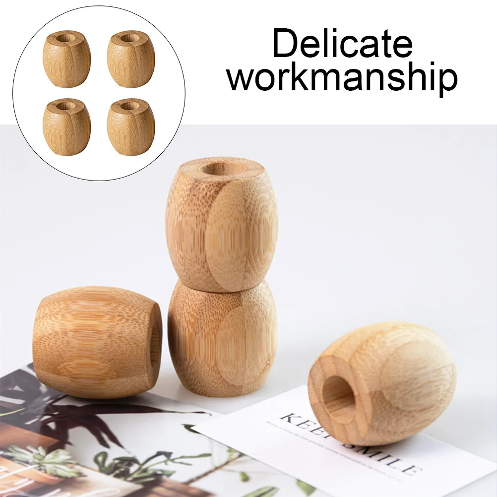 

4 шт., подставка для зубных щеток, круглый бамбуковый контейнер, мини-подставки, креативные основания, домашние держатели для зубных щеток, предметы первой необходимости