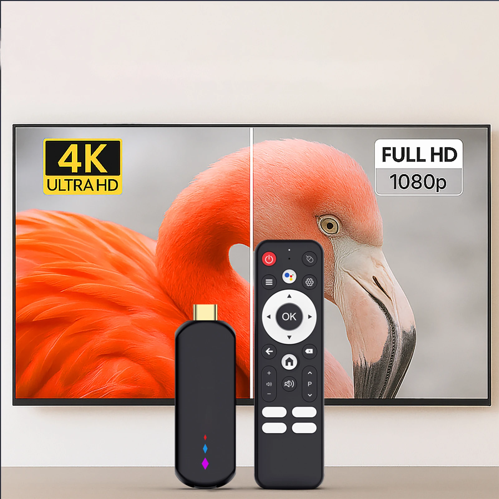 Android 14 2G 16G Mini TV Stick مع جهاز التحكم عن بعد Streaming Media Player Network Set-Top Box لـ Netflix Hulu Flixster Youtube
