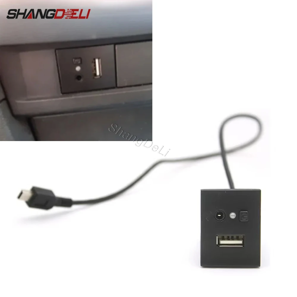 Black Auto AUX/USB Input Adapter Mini Cable USB Jack Interface USB Charger For Ford Focus 2 Mk2 2009 2010 2011Accessories