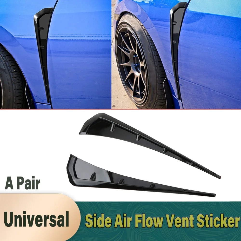 A Pair Car Side Fender Vent Cover Universal Side Wing Air Flow Vent Hood Intake Decoration Exterior Accessories