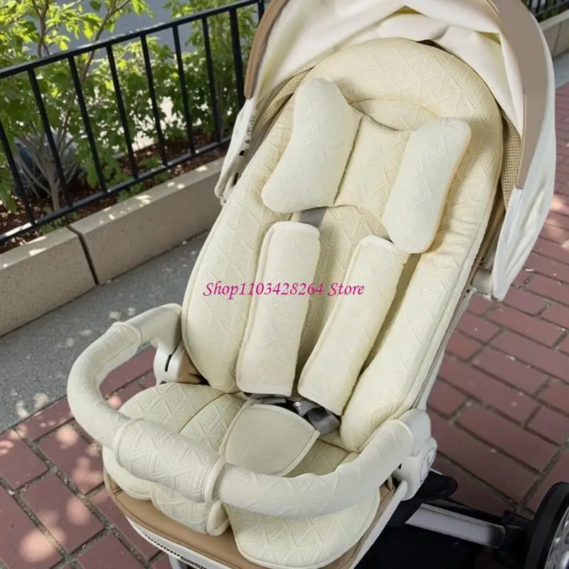 Multipurpose Baby Strollers Pad 5PCS Breathable Machine Washable Fabric Nonslip Bottom Design Four Season Use