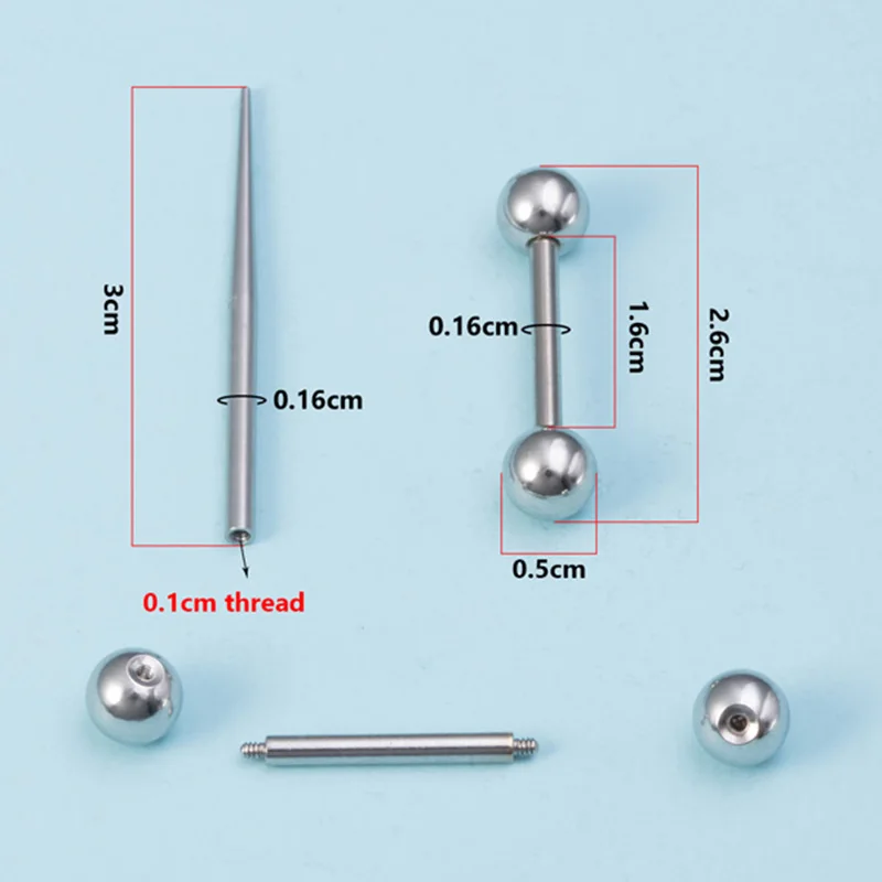 Chirurgenstahl-Körperpiercing-Werkzeug-Set, professionelle Nadeln, Klemmzange, Handschuhe, Zugstift, Werkzeug für Lippen, Nase, Nabelpiercing-Set, Schmuck – Detail 12