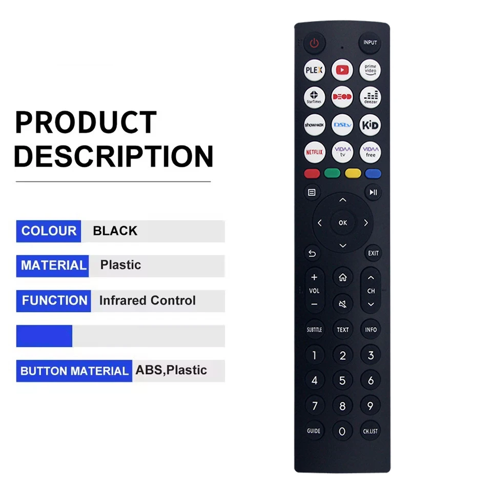 EN2J36H tlcommande compatible avec Hisense TV 40A4KV 32A4KV 43A4KV 58A6BG 58A6HG 58A6CG 58A6FGTUK pices de rechange