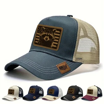 Raccoon Mesh Snapback Trucker Cap 1