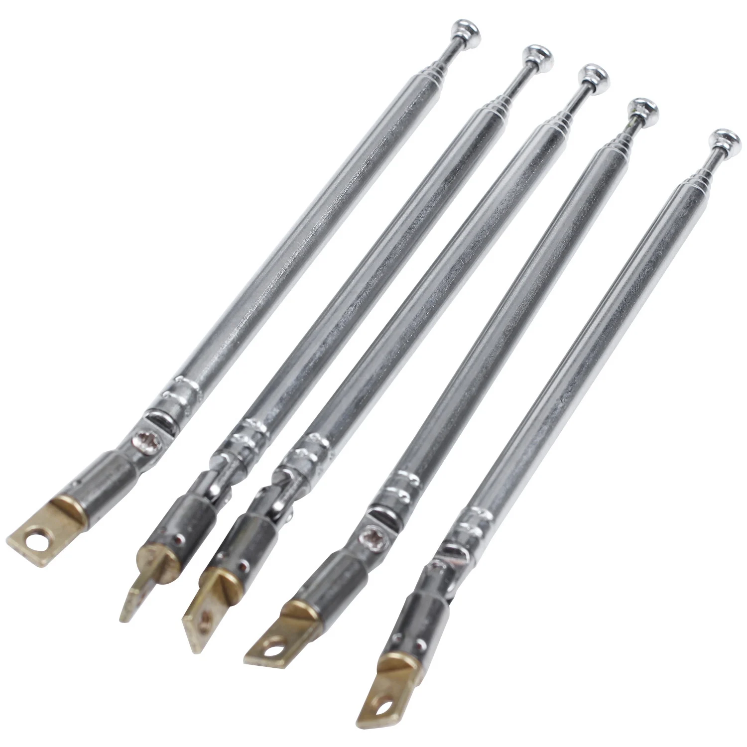 ABNP 5 Pcs 32cm Length 5 Section Telescopic AM FM Radio Antenna 180 Degree