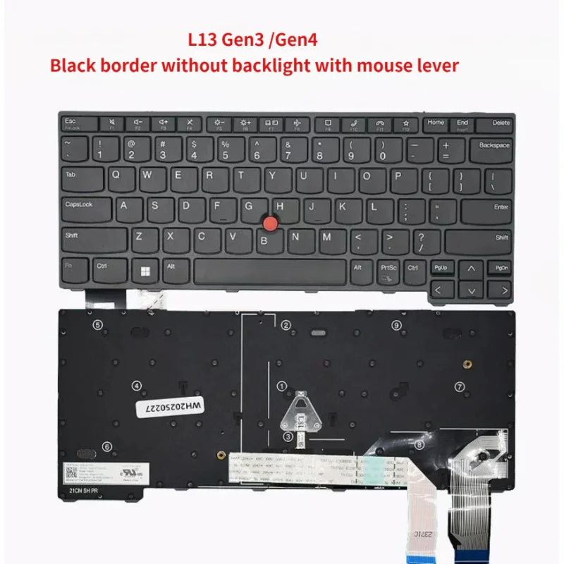 

Brand-new genuine product for Lenovo Thinkpad L13 Gen3 /Gen4 Black border without backlight with mouse lever