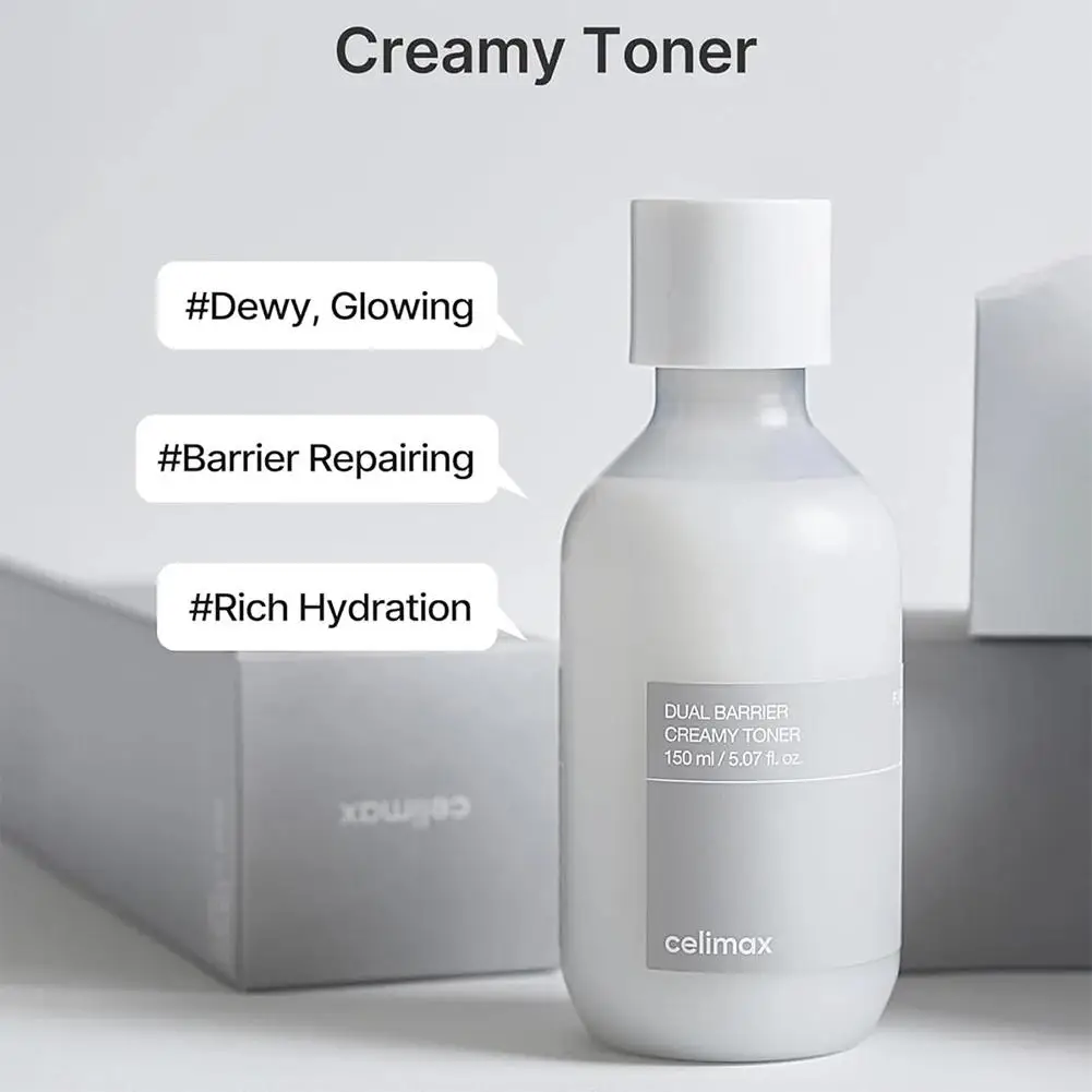 

Celimax Барьерный тоник с двойным эффектом, 150 мл, успокаивает чувствительную кожу, разглаживает текстуру. Без спирта. Легкое увлажнение без запаха.
